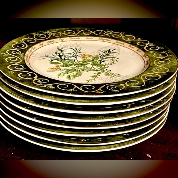 4 American Atelier 12.5” Bouquet Garni XLG Dinner Serving Plates 5011 EUC - Picture 1 of 5